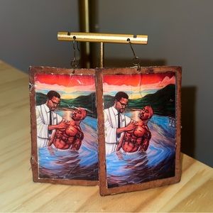 Malcom X Baptizing Tupac Bless BLM Handmade Earrings